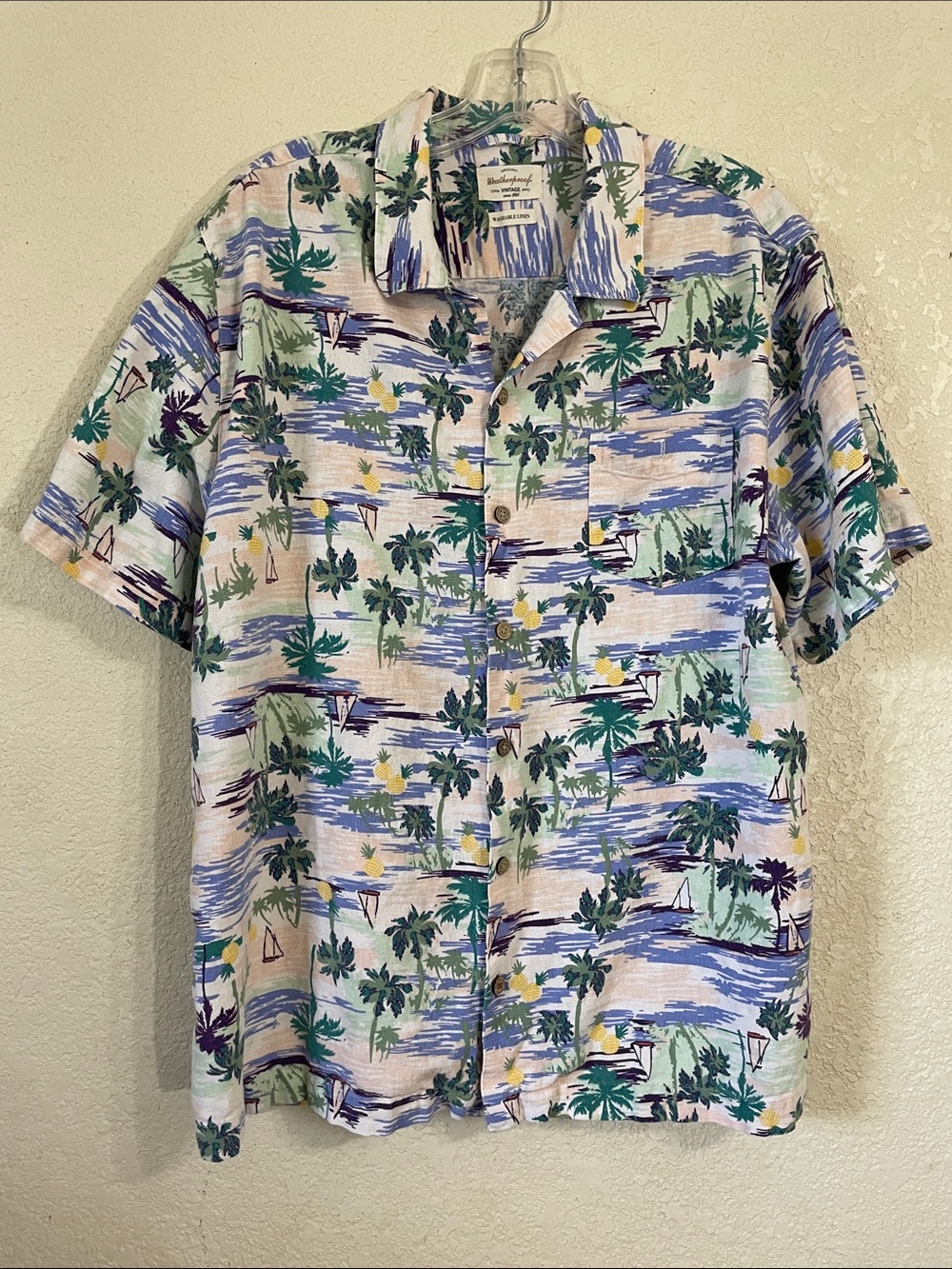 Weatherproof, Vintage Tropical Short-Sleeve Men’s Shirt - Picture 1 of 5